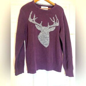 Urban Pipeline, burgundy sweater with deer outline, excellent condition, size L